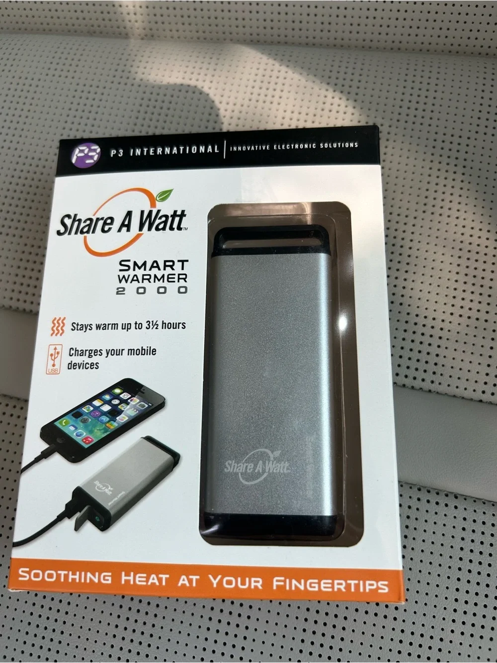 Smart Warmer 2000 Portable Hand Warmer & Phone Charger - Silver